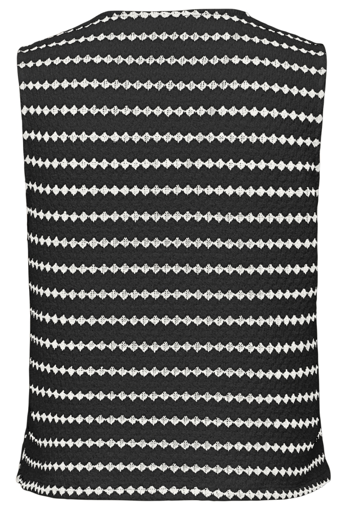 ONLEVA S/L SHORT STRIPE VEST JRS 15348624 BLACK/CLOUD DANCER